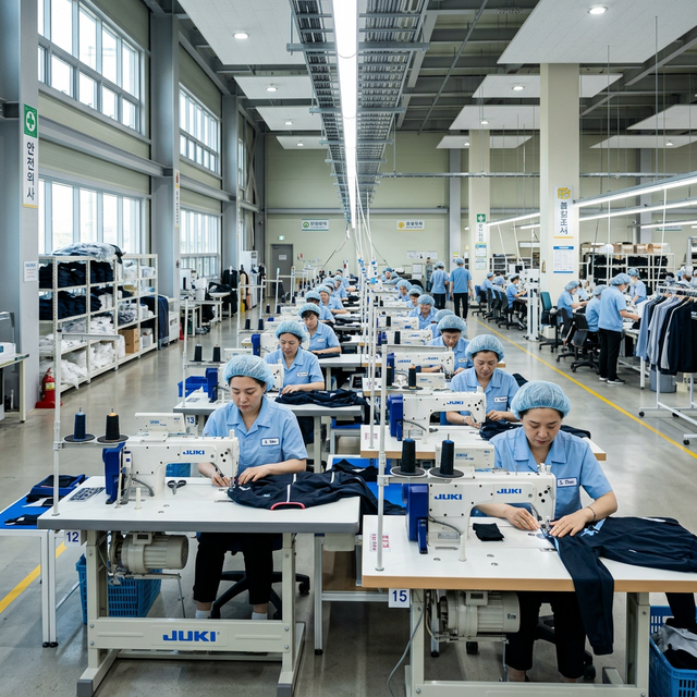 Clean and bright garment production line