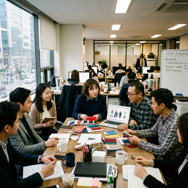 Mijenro executives reviewing samples